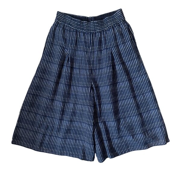 Ace & Jig Highland Jo Midi Wide Leg Pants Womens Size S Pull On Blue Sustainable